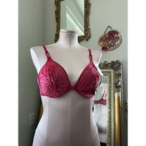 Vintage Marilyn Monroe by Warners Pink Sheer Lace Bra Velvet 36B